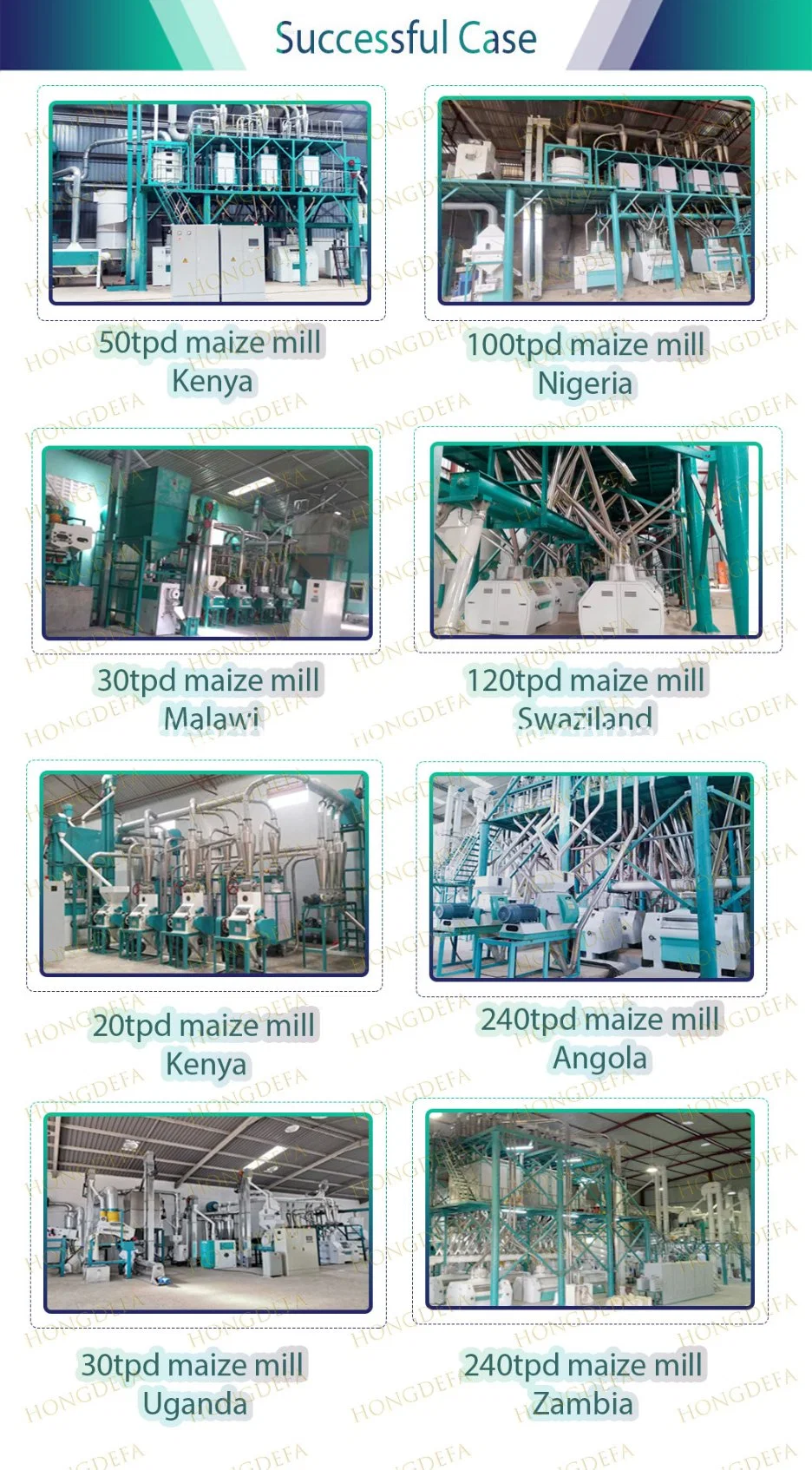European Standard 50ton Per Day Maize Corn Flour Mill